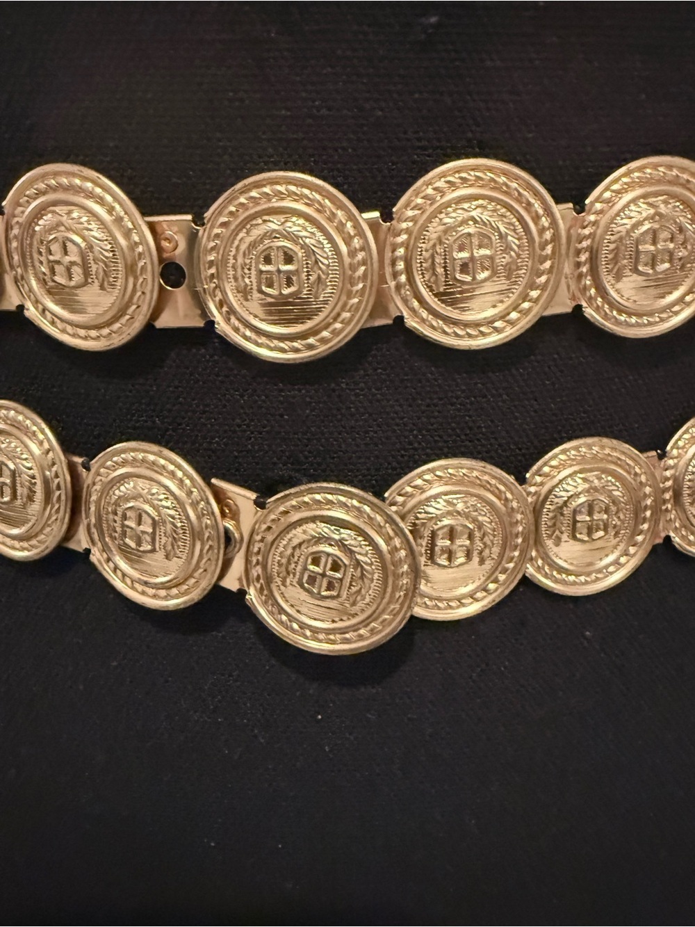 Double Strand Gold Coin-Link Waist Belt - Picture 3 of 7